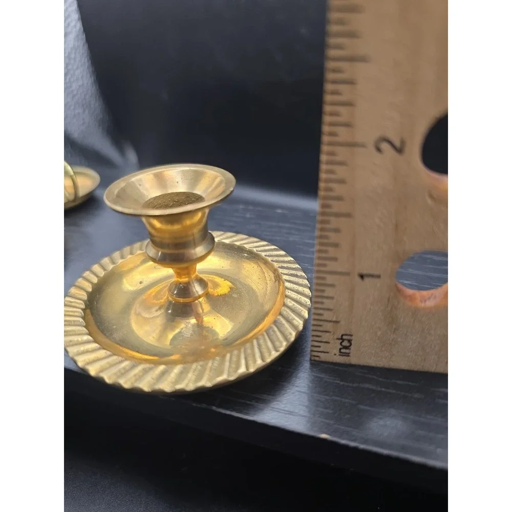5 Miniature Brass Candle Holder 1-1/2